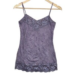 Maurices Womens Small Lace Trim Cami Y2K Purple Tank 2000s Fairy Grunge Vtg